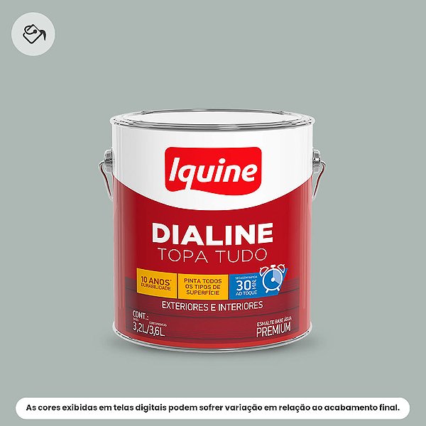 Tinta Esmalte A Base D'água Premium Alto Brilho 3,2 L Dialine Topa Tudo 006 Platina Iquine