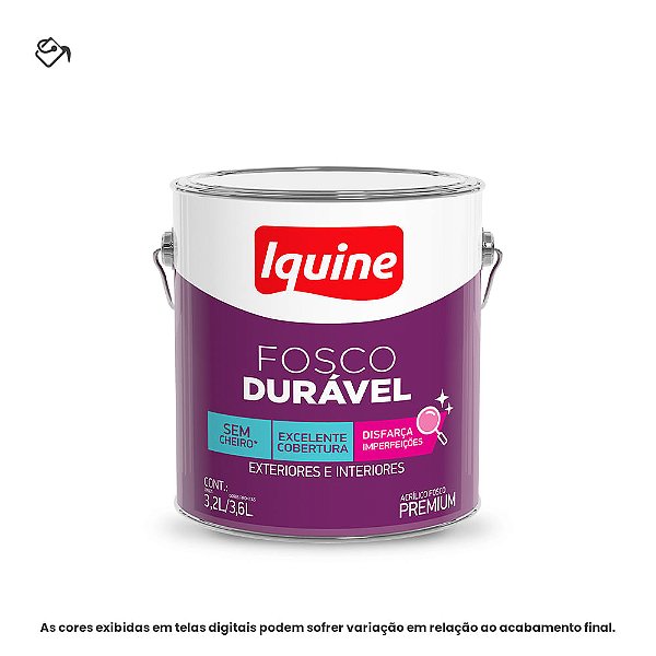 Tinta Acrílica Premium Fosco-aveludado 3,6 L Fosco Durável 002 Branco Neve Iquine