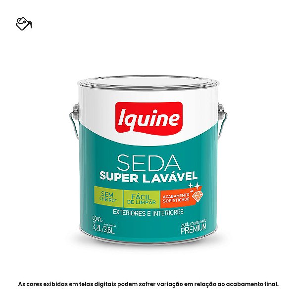 Tinta Acrílica Premium Acetinado 3,6 L Seda Super Lavável 002 Branco Neve Iquine