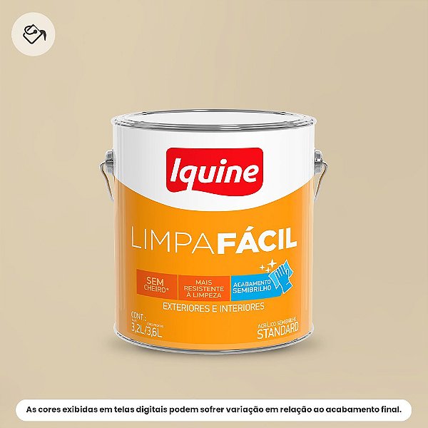 Tinta Acrílica Standard Semibrilho 3,2 L Limpa Fácil 015 Areia Iquine