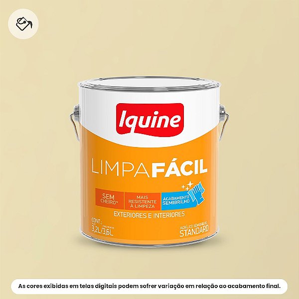 Tinta Acrílica Standard Semibrilho 3,2 L Limpa Fácil 020 Marfim Iquine