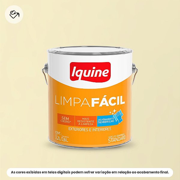 Tinta Acrílica Standard Semibrilho 3,2 L Limpa Fácil 019 Pérola Iquine
