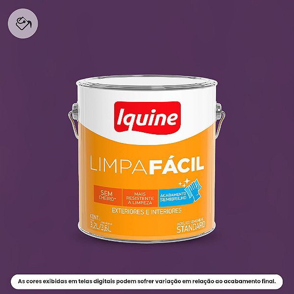 Tinta Acrílica Standard Semibrilho 3,2 L Limpa Fácil 1185 Açaí Iquine