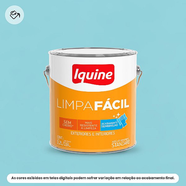 Tinta Acrílica Standard Semibrilho 3,2 L Limpa Fácil 047 Azul Celeste Iquine