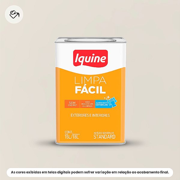 Tinta Acrílica Standard Semibrilho 16 L Limpa Fácil 003 Branco Gelo Iquine