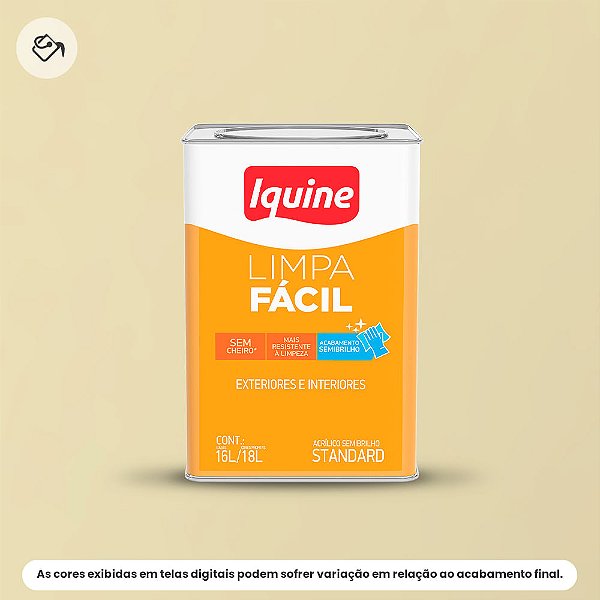Tinta Acrílica Standard Semibrilho 16 L Limpa Fácil 020 Marfim Iquine