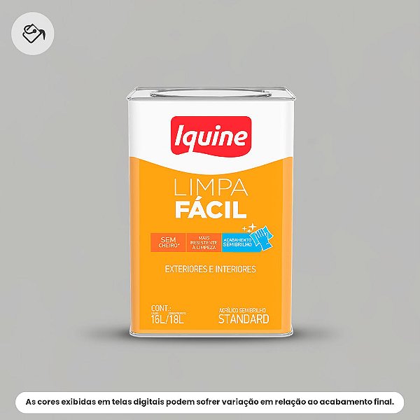 Tinta Acrílica Standard Semibrilho 16 L Limpa Fácil 2147 Granito Iquine