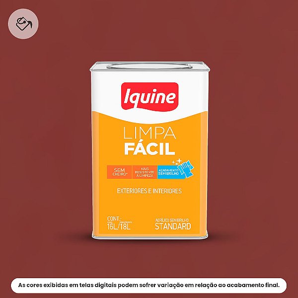 Tinta Acrílica Standard Semibrilho 16 L Limpa Fácil 1115 Maçaranduba Iquine