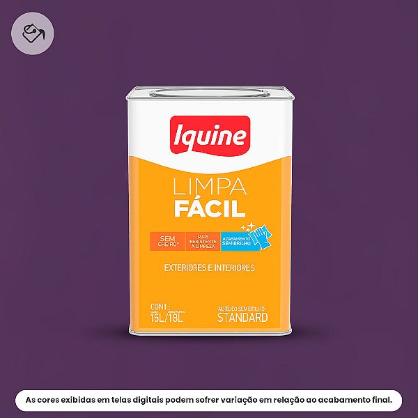 Tinta Acrílica Standard Semibrilho 16 L Limpa Fácil 1185 Açaí Iquine