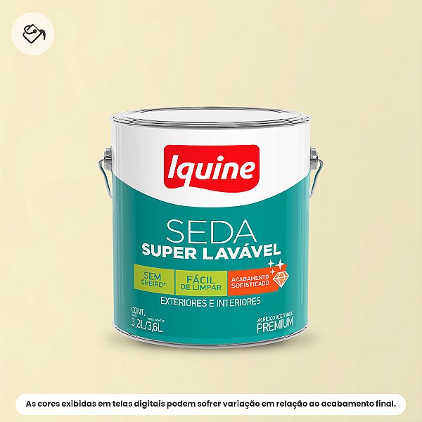 Tinta Acrílica Premium Acetinado 3,2 L Seda Super Lavável 019 Pérola Iquine