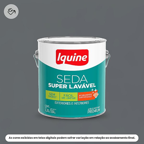 Tinta Acrílica Premium Acetinado 3,2 L Seda Super Lavavel 2150 Chumbo Iquine