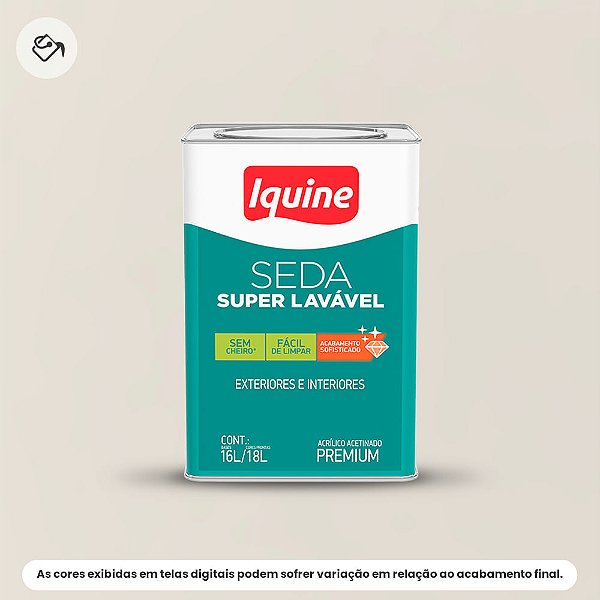 Tinta Acrílica Premium Acetinado 16 L Seda Super Lavável 003 Branco Gelo Iquine