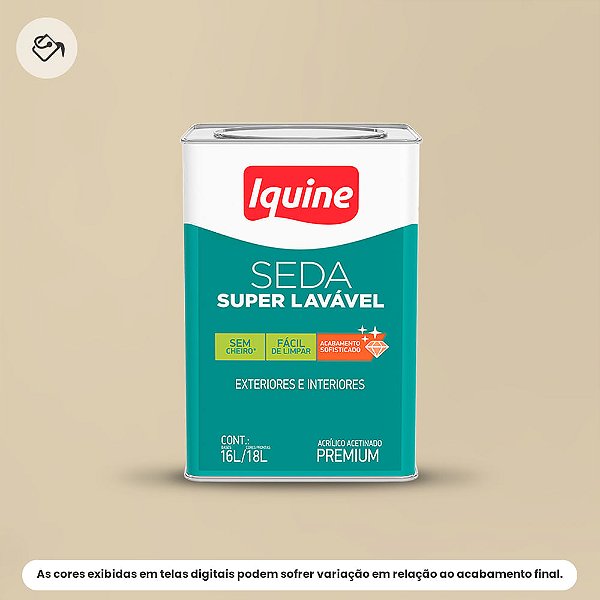 Tinta Acrílica Premium Acetinado 16 L Seda Super Lavável 015 Areia Iquine