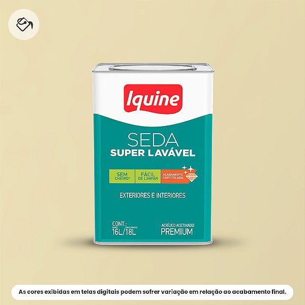 Tinta Acrílica Premium Acetinado 16 L Seda Super Lavável 020 Marfim Iquine