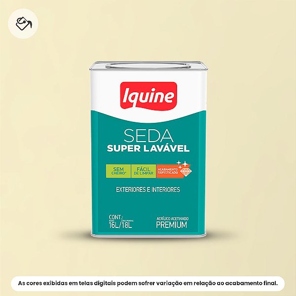 Tinta Acrílica Premium Acetinado 16 L Seda Super Lavável 019 Pérola Iquine