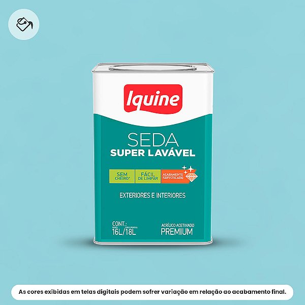 Tinta Acrílica Premium Acetinado 16 L Seda Super Lavável 047 Azul Celeste Iquine