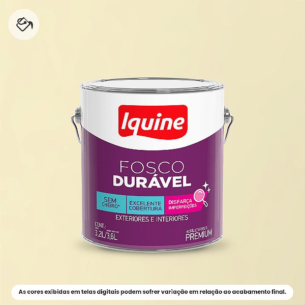 Tinta Acrílica Premium Fosco-aveludado 3,2 L Fosco Durável 019 Pérola Iquine