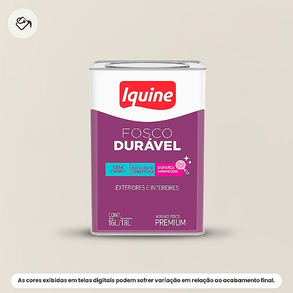 Tinta Acrílica Premium Fosco-aveludado 16 L Fosco Durável 003 Branco Gelo Iquine