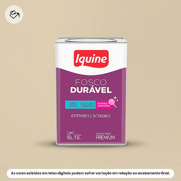Tinta Acrílica Premium Fosco-aveludado 16 L Fosco Durável 015 Areia Iquine