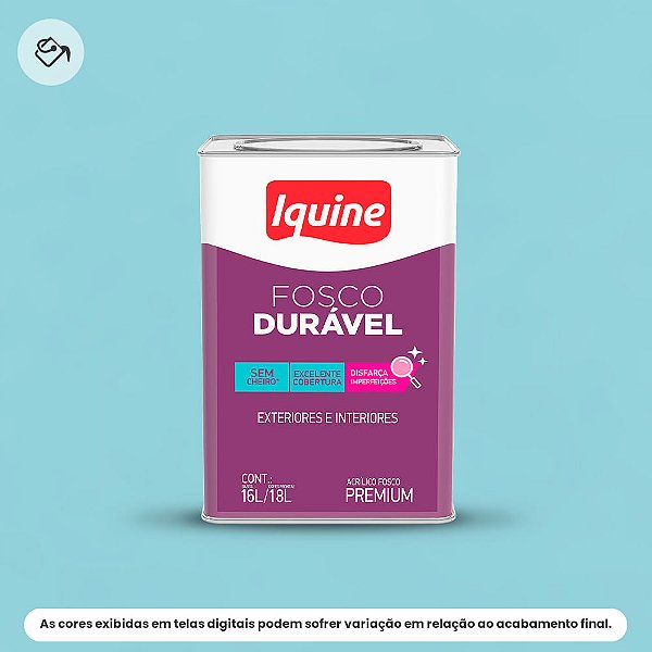 Tinta Acrílica Premium Fosco-aveludado 16 L Fosco Durável 047 Azul Celeste Iquine