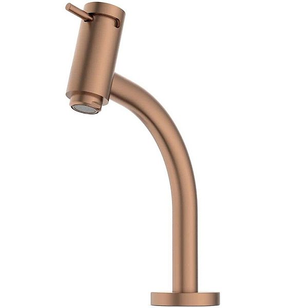 Torneira De Mesa Para Lavatório Bica Baixa Basic Rose Gold Matte Celite