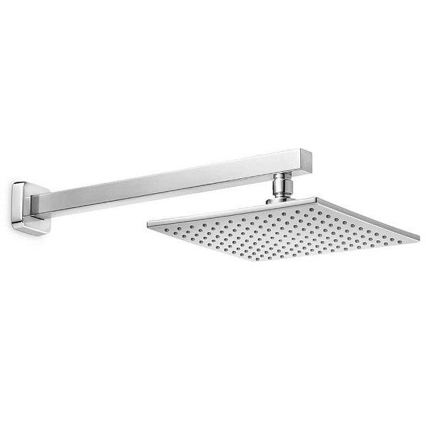 Chuveiro Quadrado Com Braço De Parede 220mm Elite Cromado Celite