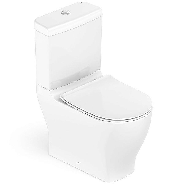 Kit Vaso Sanitário Com Caixa Acoplada E Acessórios Para Instalação 3/6 Litros Slim Branco Celite