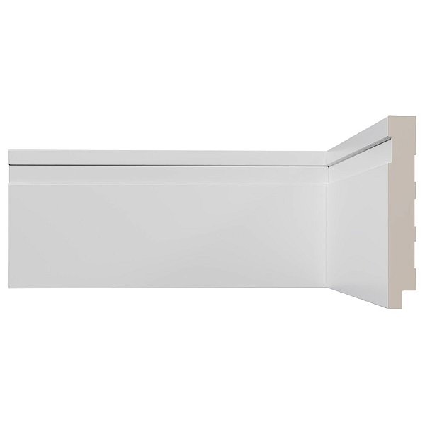 Rodapé De Poliestireno Frisado 10x240x1,5cm Branco Vinilforte