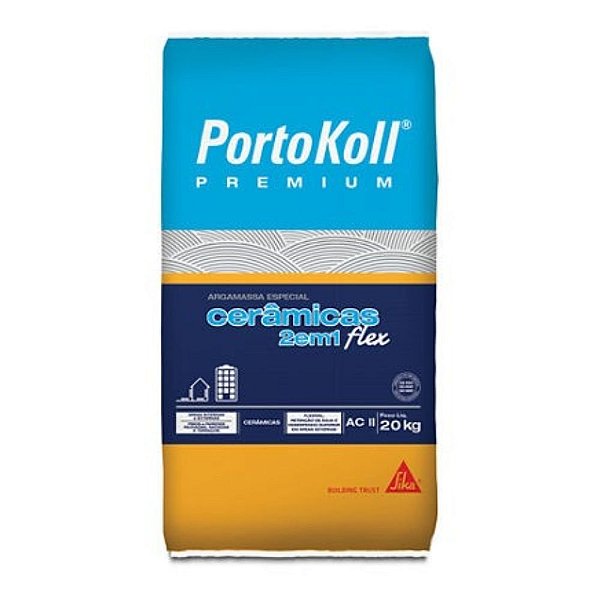 Argamassa Colante Interno E Externo Cerâmicas Flex 2 Em 1 20kg Ac Ii Cinza Portokoll