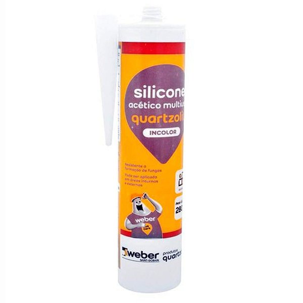 Silicone Acético Multiuso Bisnaga 280 G Incolor Quartzolit