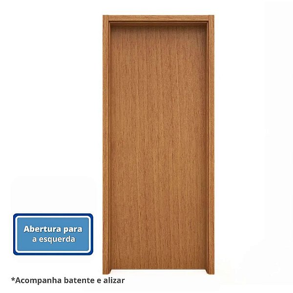 Kit Porta Com Batente E Alizar Esquerdo Eucaplac 210x60cm Nogal Mel Eucatex