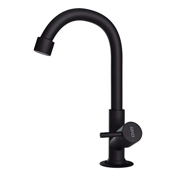 Torneira Para Lavatório Giratória Alavanca Metal Preto Fosco Civitt