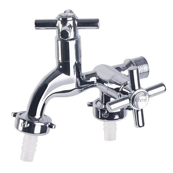 Torneira Para Máquina De Lavar Cruzeta Metal Cromada Civitt