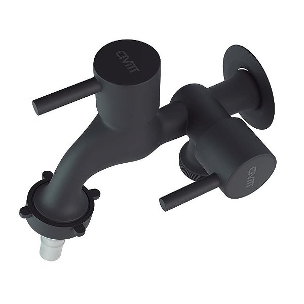Torneira Para Máquina De Lavar Alavanca Metal Preto Fosco Civitt