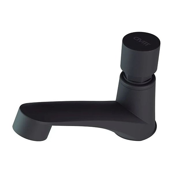 Torneira Para Lavatório Auto Temporizada Abs Preto Fosco Civitt