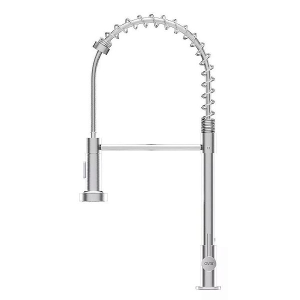 Torneira De Bancada Para Cozinha Metal Gourmet Standard Escovada Civitt