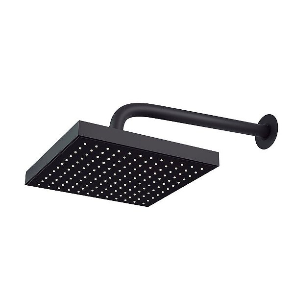 Chuveiro Articulado Quadrado 8" Abs Luxo Preto Fosco Civitt