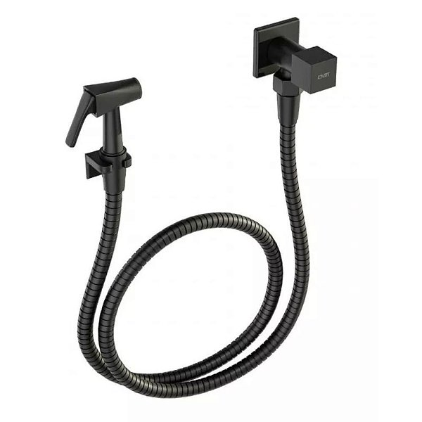 Ducha Higiênica Metal Quadratus Preto Fosco Civitt