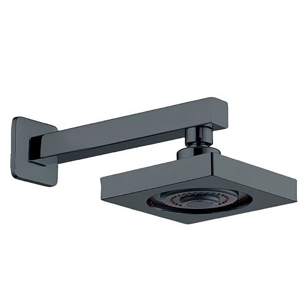 Chuveiro De Parede Quadrado Autolimpante Oslo Preto Fosco Civitt