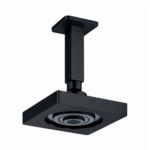Chuveiro De Teto Quadrado Autolimpante Oslo Preto Fosco Civitt