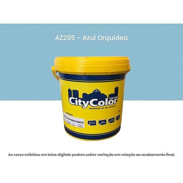 Tinta Acrílica Econômica Fosco 3,6l Az295 Azul Orquídea Citycolor