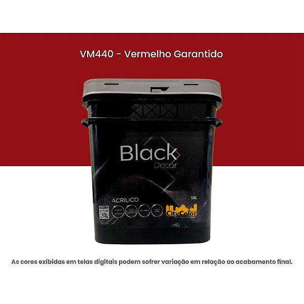Tinta Acrílica Premium Semibrilho 15l Vm440 Vermelho Garantido Citycolor