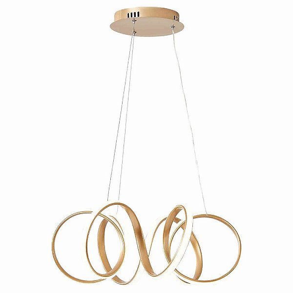 Pendente Led Smd 3 Em 1 42w Bivolt Lp-024d Dourado Nitrolux