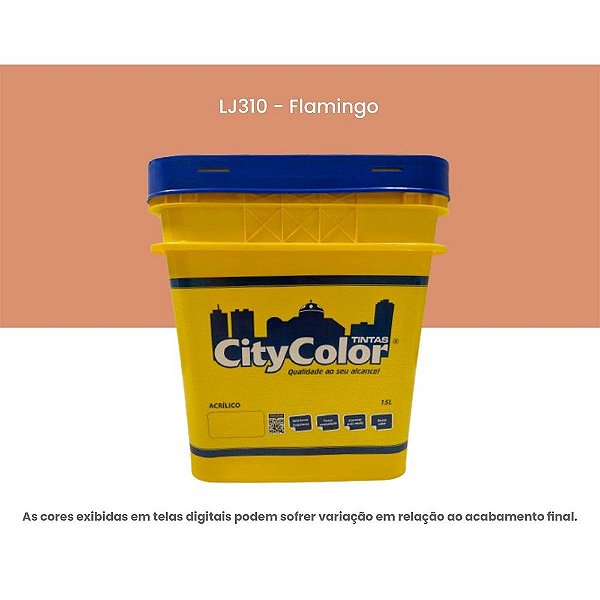 Tinta Acrílica Econômica Fosco 15l Lj310 Flamingo Citycolor