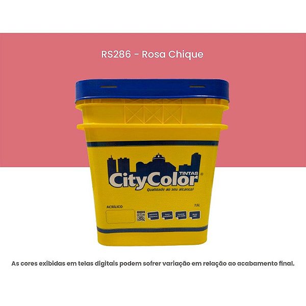 Tinta Acrílica Econômica Fosco 15l Rs286 Rosa Chique Citycolor
