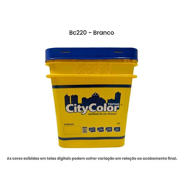Tinta Acrílica Econômica Fosco 15l Bc220 Branco Citycolor