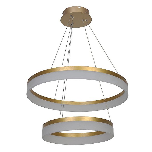 Pendente Led 41w 3500k Branco Neutro Bivolt Acr-200d Dourado Nitrolux