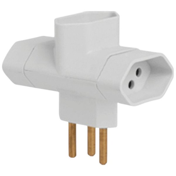 Pino 3 Saídas Tipo T 2p+t 10a 250v 12270 Branco Ilumi