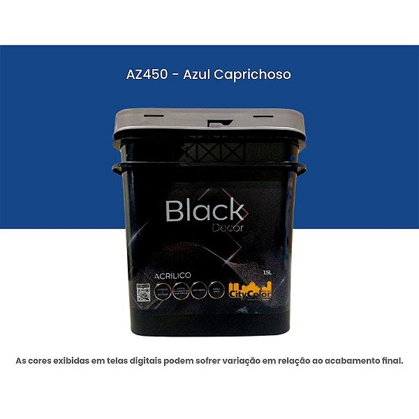 Tinta Acrílica Premium Semibrilho 15l Az450 Azul Caprichoso Citycolor