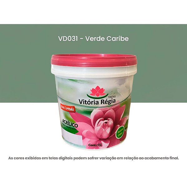 Tinta Acrílica Econômica Fosco 15 L Vd031 Verde Caribe Vitória Régia